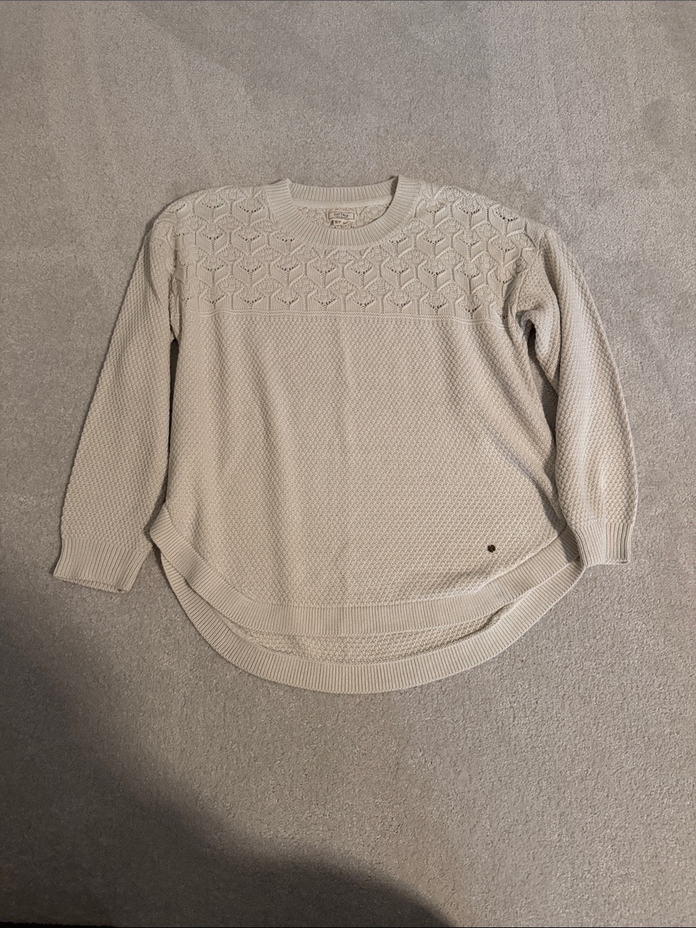 Fat Face Cream Textured Crewneck Sweater